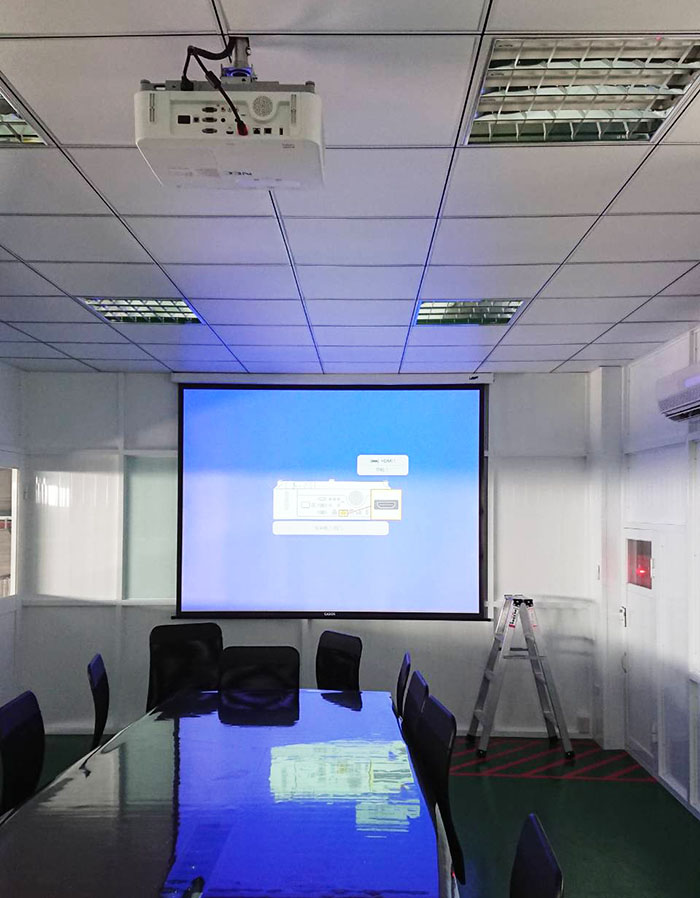 20190322 台南佳里區鋼構廠房會議室安裝投影機&電動布幕