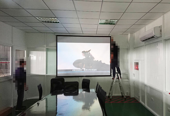 20190322 台南佳里區鋼構廠房會議室安裝投影機&電動布幕